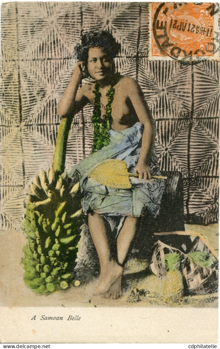 AUSTRALIE CARTE POSTALE -A SAMOAN BELLE AVEC OBLITERATION ROCKDALE 21 AP 21 - Brieven En Documenten