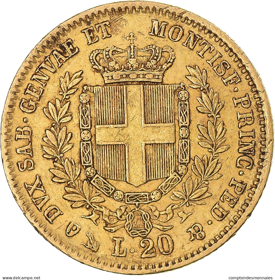 Monnaie, États Italiens, SARDINIA, Vittorio Emanuele II, 20 Lire, 1852, Genoa - Genes
