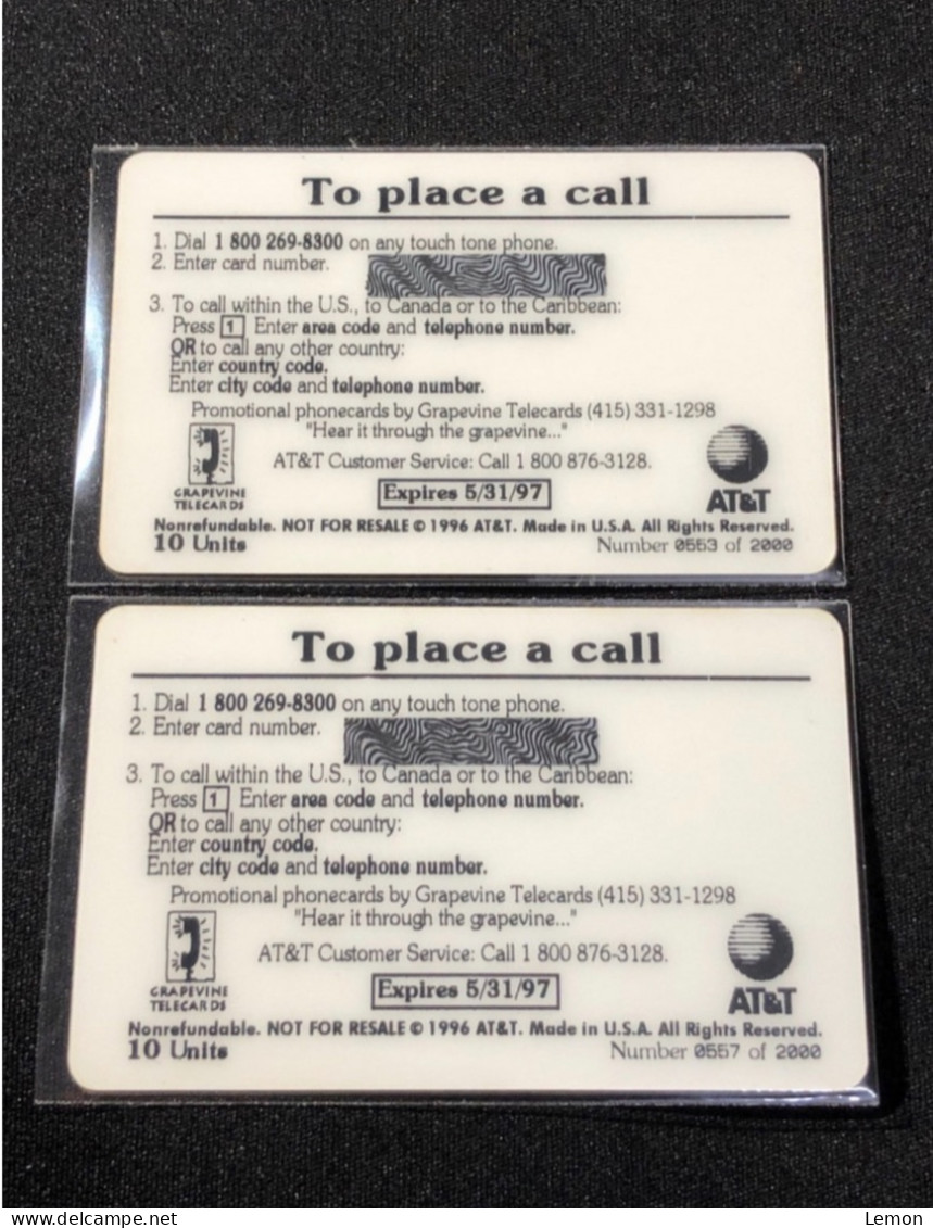 USA UNITED STATES America AT&T Prepaid Telecard Phonecard, McDonald’s LPGA Golf Championship 1996 , Set Of 2 Mint Cards - AT&T