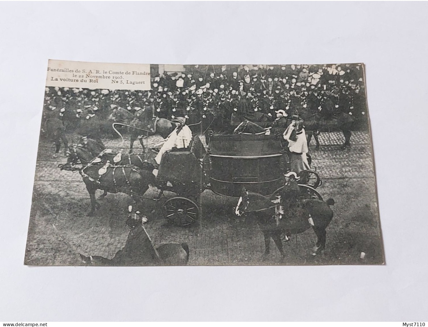 Cp Événements/ Funérailles De S.A.R. Le Comte De Flandre. La Voiture Du Roi. N°5 Lagaert - Funerali