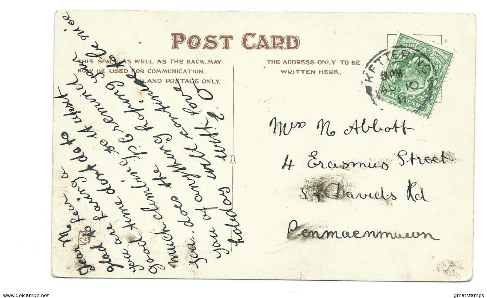 Northamptonshire  Postcard Kettering Boughton House Posted 1911 Sg269 Stamp Harrison - Northamptonshire