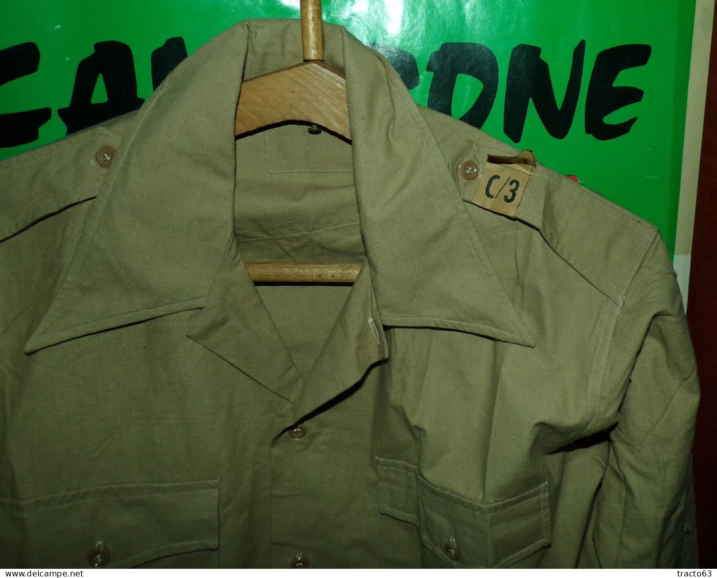 CHEMISE MILITAIRE DE L'ARMEE FRANCAISE DE 1953 GUERRE INDOCHINE  ,Taille 3 C  SOIT L EN CIVIL,NEUF AVEC MANCHES LONGUES - Equipement