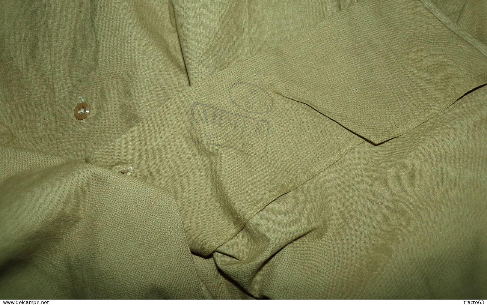 CHEMISE MILITAIRE DE L'ARMEE FRANCAISE DE 1953 GUERRE INDOCHINE  ,Taille 3 C  SOIT L EN CIVIL,NEUF AVEC MANCHES LONGUES - Equipement