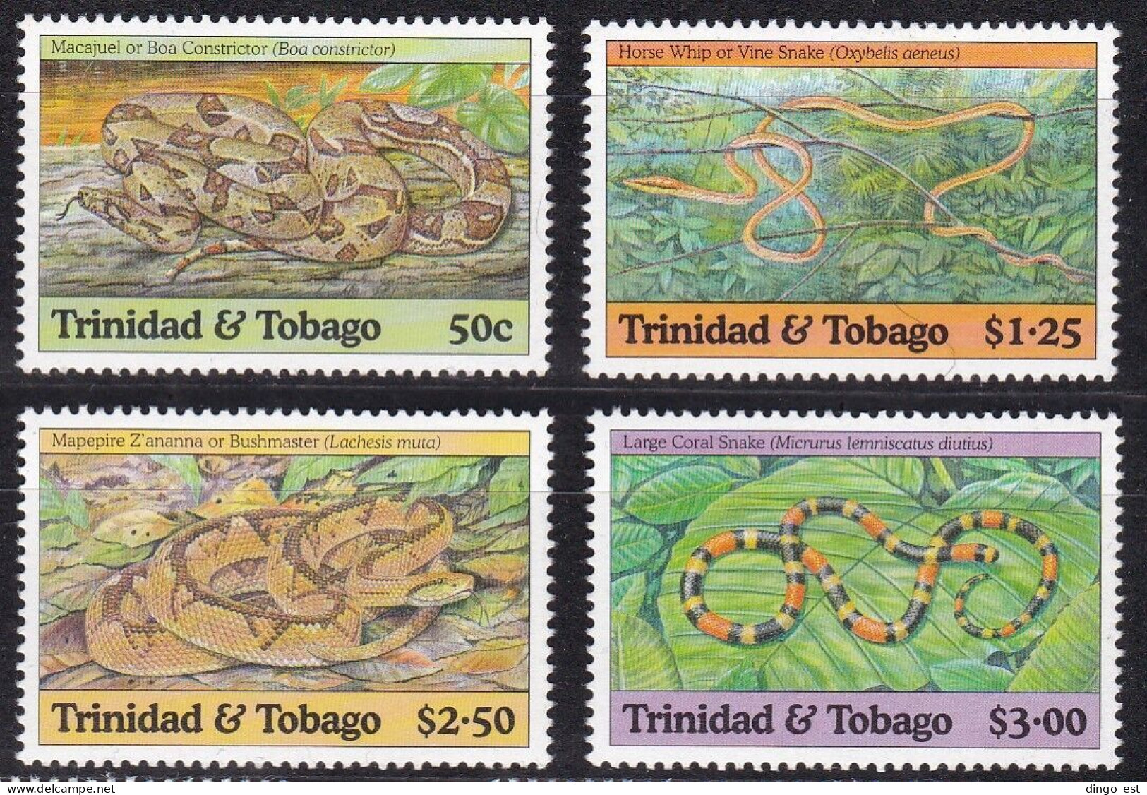 Trinidad & Tobago, Fauna, Reptiles, Snakes MNH / 1994 - Serpents