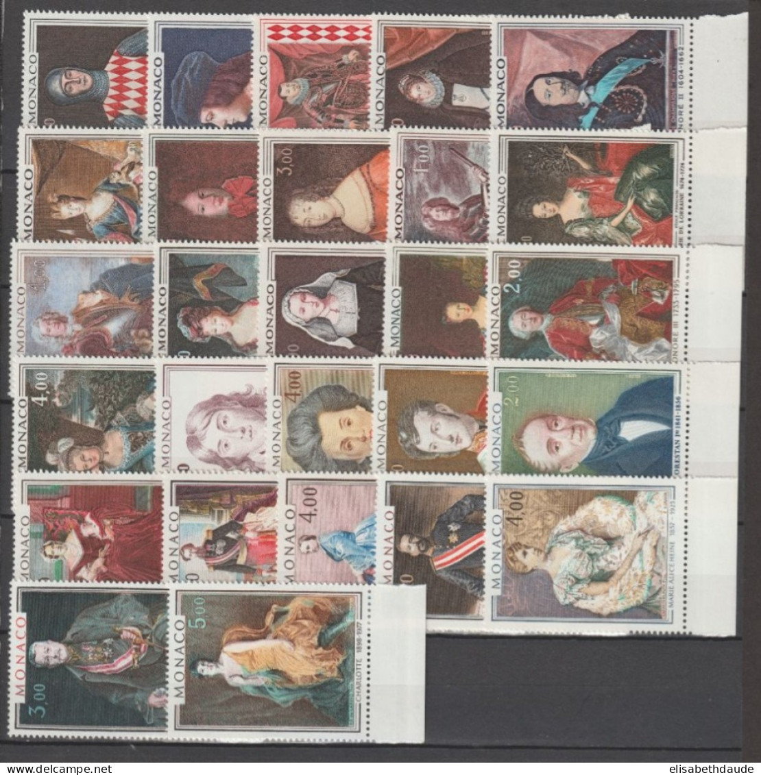 MONACO - 1967/1981 - SERIE TABLEAUX DES PRINCES COMPLETE ** MNH - COTE  = 72.5 EUR. - Lots & Serien