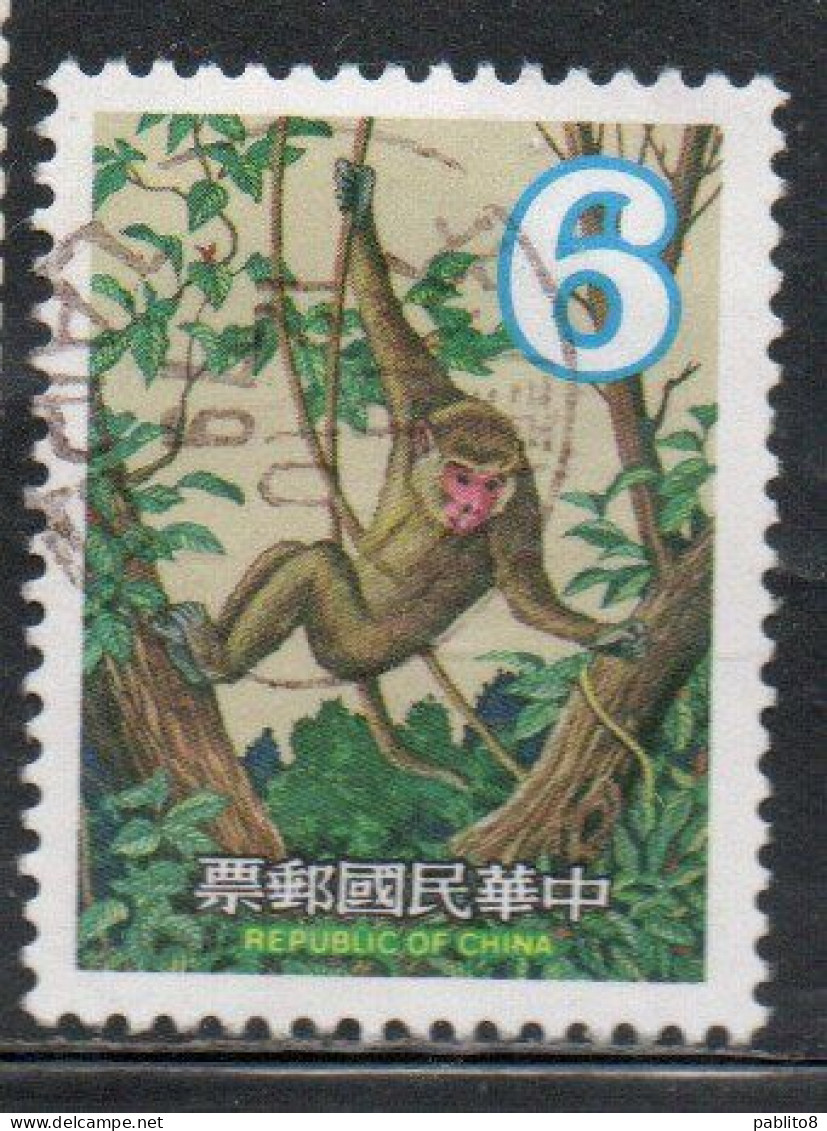 CHINA REPUBLIC CINA TAIWAN FORMOSA 1979 NEW YEAR 1980 MONKEY 6$ USED USATO OBLITERE' - Used Stamps