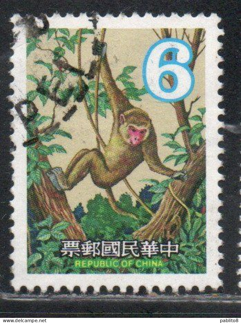 CHINA REPUBLIC CINA TAIWAN FORMOSA 1979 NEW YEAR 1980 MONKEY 6$ USED USATO OBLITERE' - Oblitérés