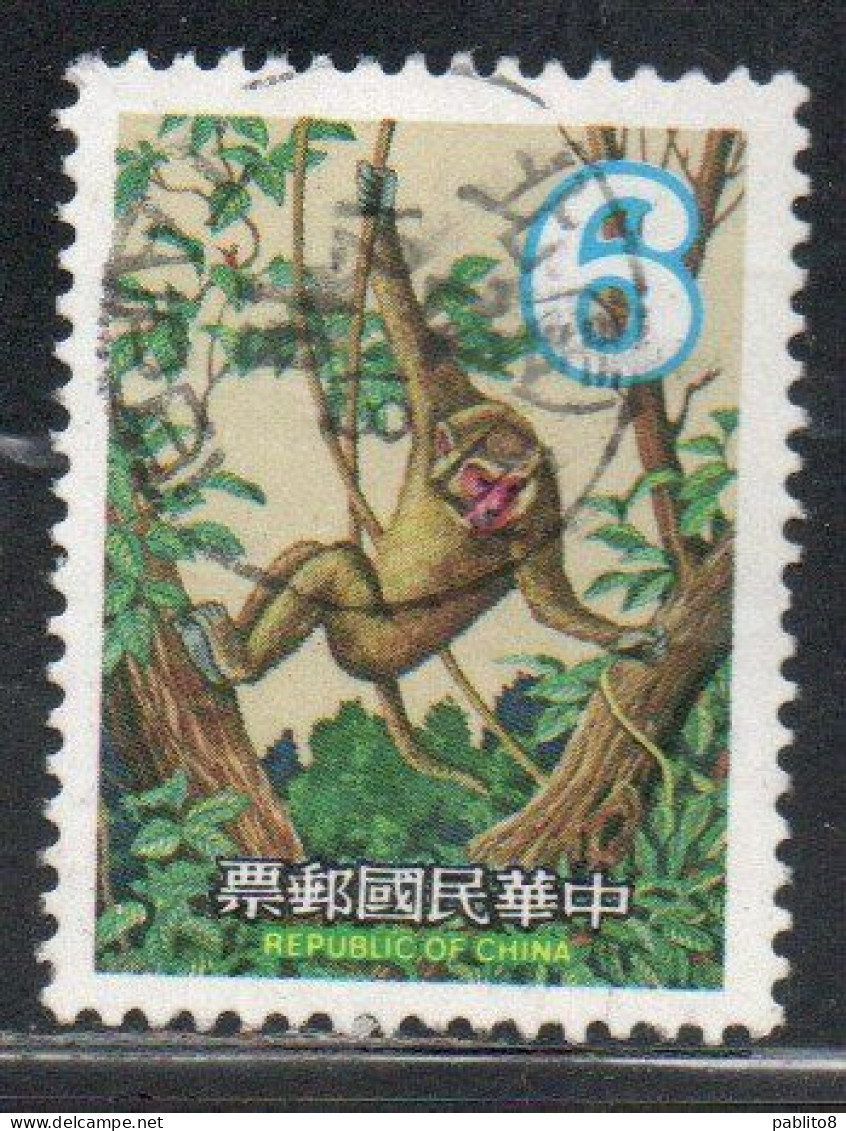 CHINA REPUBLIC CINA TAIWAN FORMOSA 1979 NEW YEAR 1980 MONKEY 6$ USED USATO OBLITERE' - Oblitérés