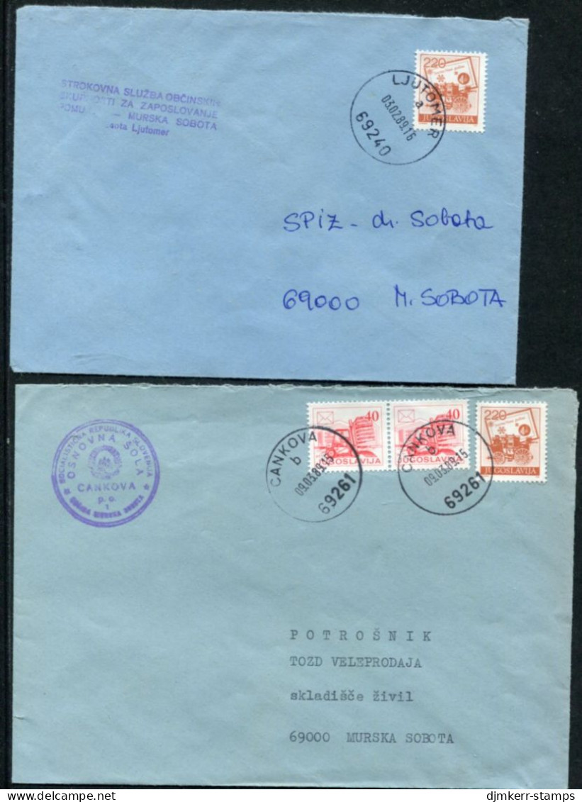 YUGOSLAVIA 1989 Covers Franked With Postal Services 220 D Single Franking And With 2 X 40 D.    Michel 2315 - Covers & Documents