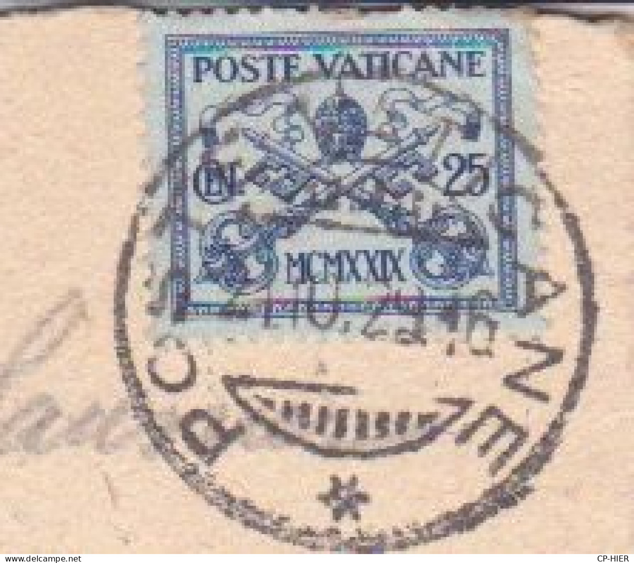 VATICAN- ITALIA - POSTE VATICANE  1929 - CPA  ROME ROMA IL TEVERE E CSTEL S. ANGELO - Briefe U. Dokumente