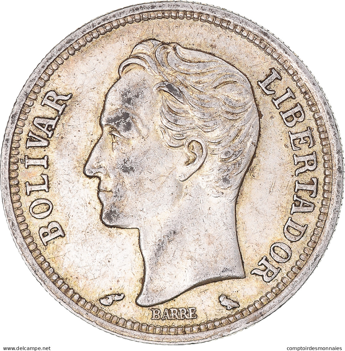 Monnaie, Venezuela, Bolivar, 1965, TTB+, Argent, KM:37a - Venezuela