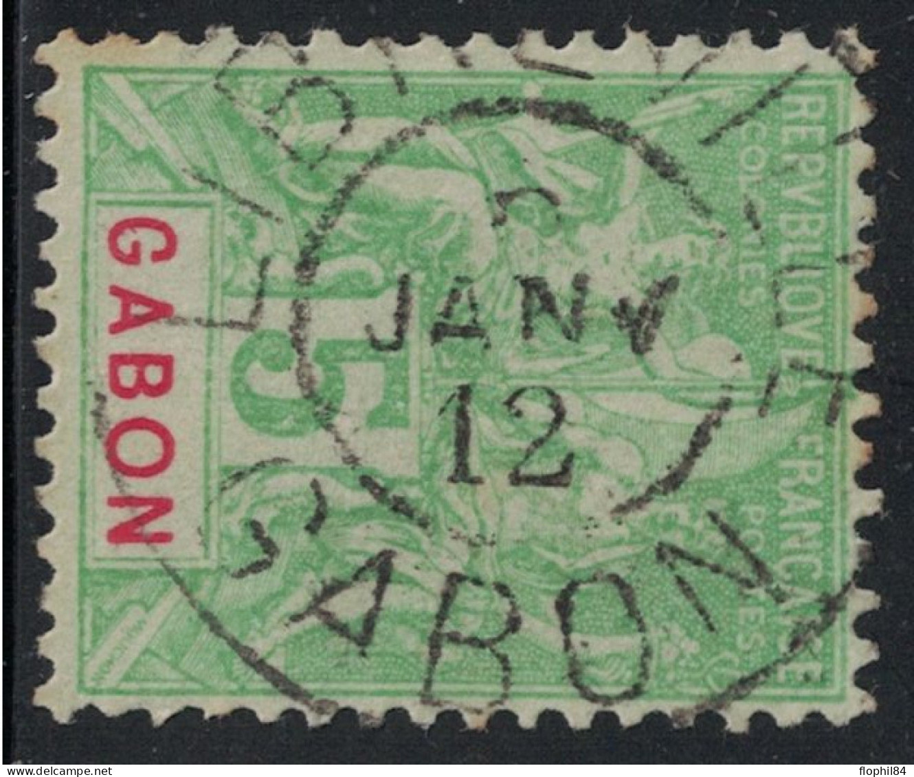 GABON - TYPE GROUPE - N°19 - CACHET A DATE - LIBREVILLE GABON - LE 2-1-1912 . - Gebraucht