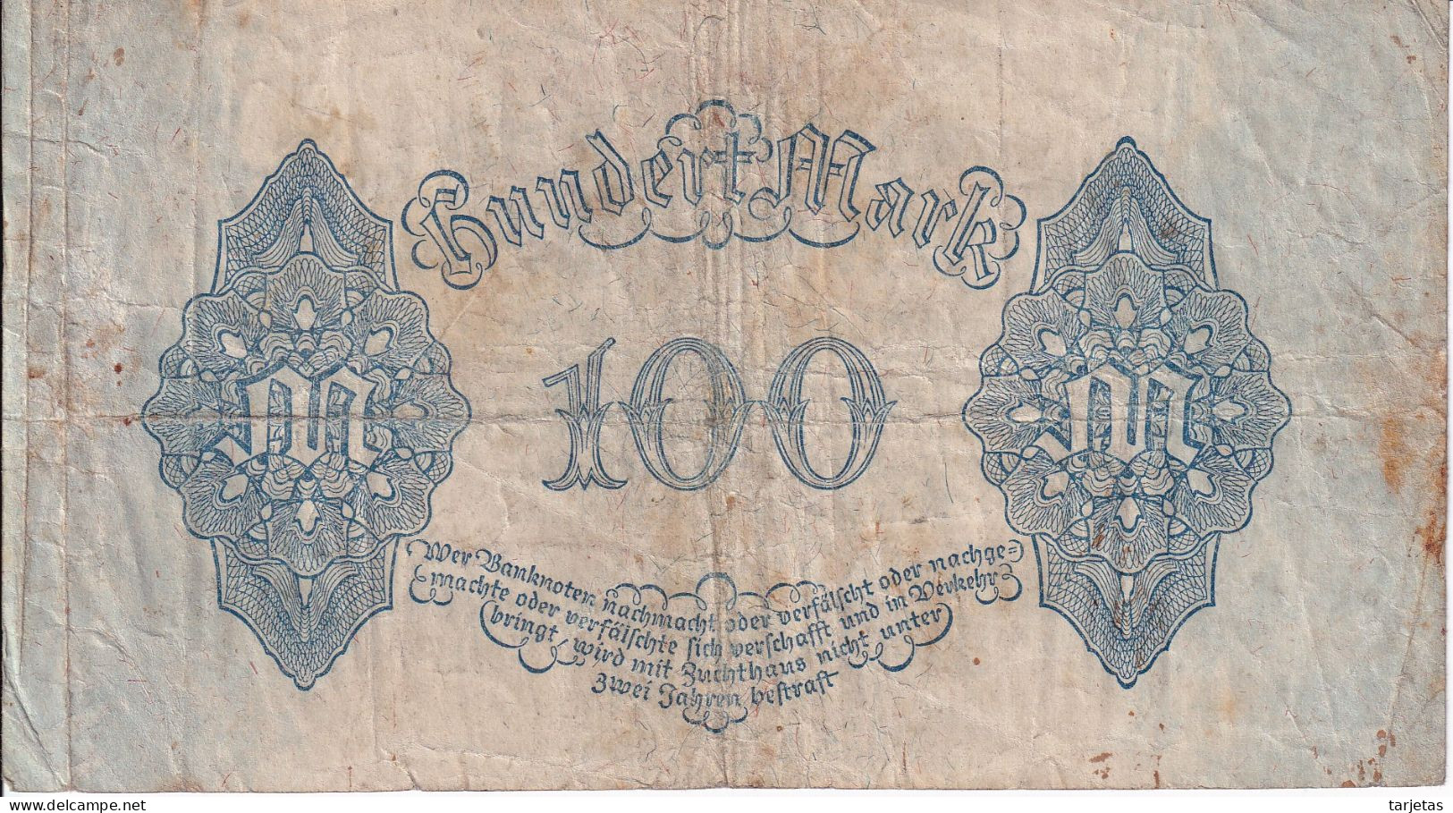 BILLETE DE ALEMANIA DE 100 MARK DEL AÑO 1922 (BANKNOTE) - 100 Mark