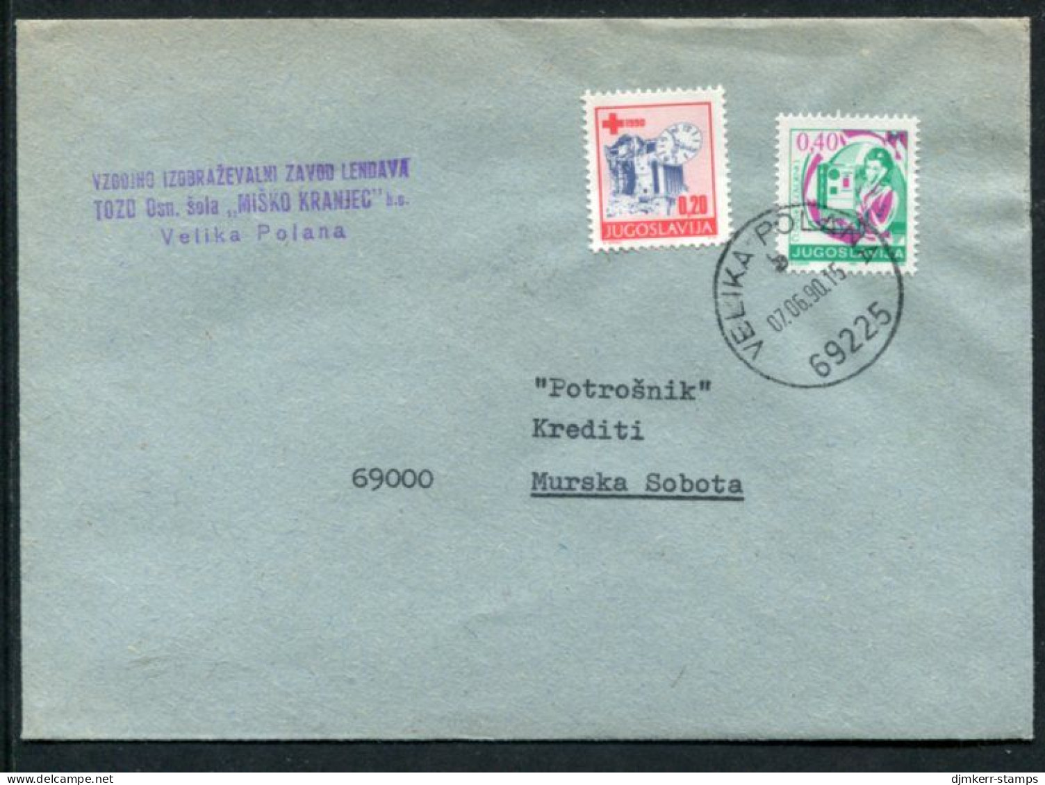 YUGOSLAVIA 1990 Commercial Cover With Solidarity Week 0.20 D.tax (used In Serbia Only).  Michel ZZM 186 - Charity Issues
