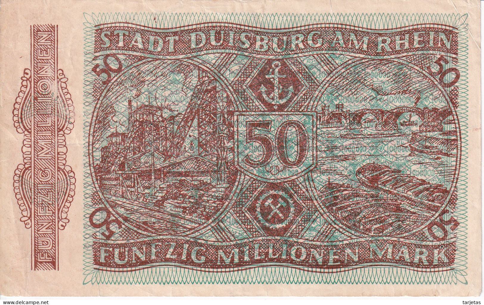 BILLETE DE ALEMANIA DE 50000000 MARK DEL AÑO 1923 (BANKNOTE) RARO - 50 Millionen Mark