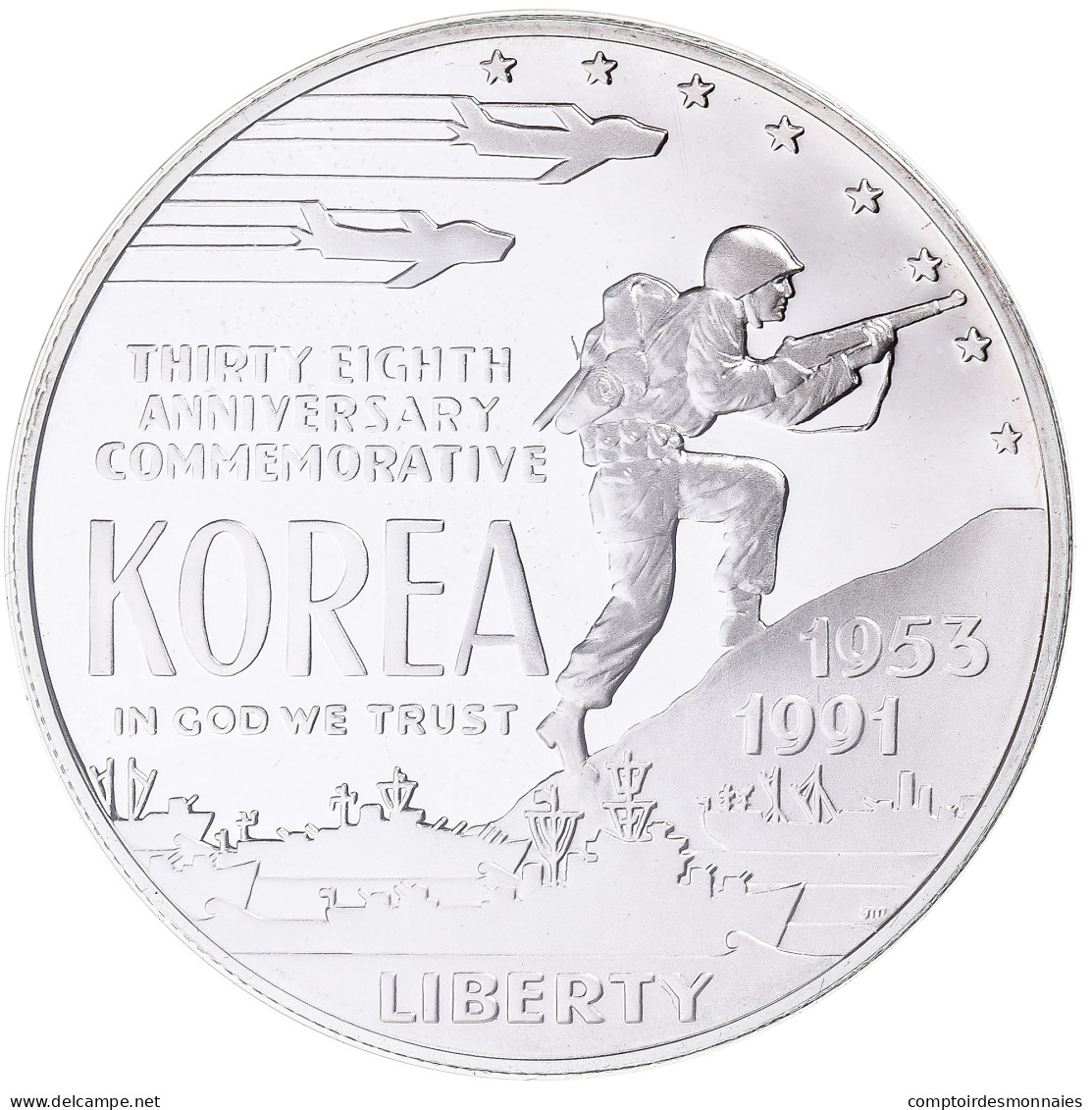 Monnaie, États-Unis, Dollar, 1991, U.S. Mint, Philadelphie.BE, FDC, Argent - Conmemorativas
