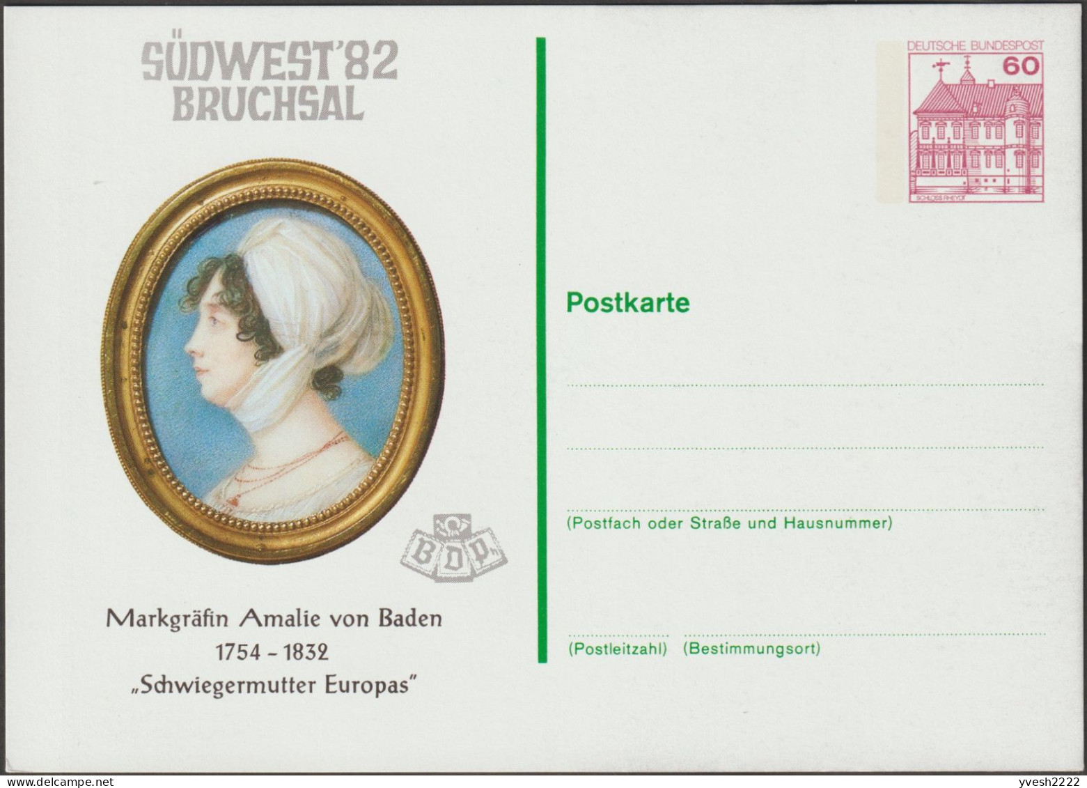 Allemagne 1982. Privatganzsache, Entier Postal Timbré Sur Commande. Amalie Von Baden, Europe, Napoléon, Goethe - Napoléon