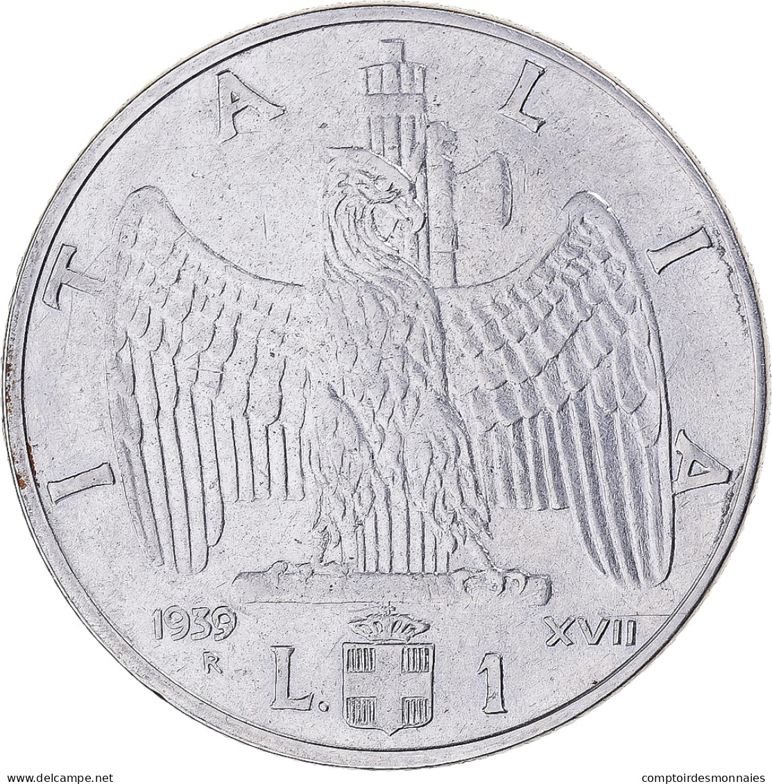 Monnaie, Italie, Lira, 1939, Rome, TTB+, Acmonital (austénitique), KM:77a - 1 Lira