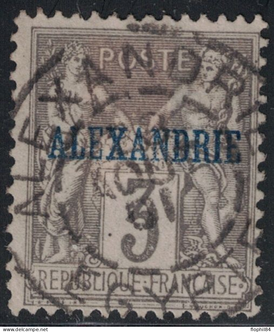 SAGE - ALEXANDRIE - N°3 - EGYPTE - BUREAU FRANCAIS - SAGE AVEC SURCHARGE BLEU - CAD ALEXANDRIE DU 23-8-1901. - Used Stamps