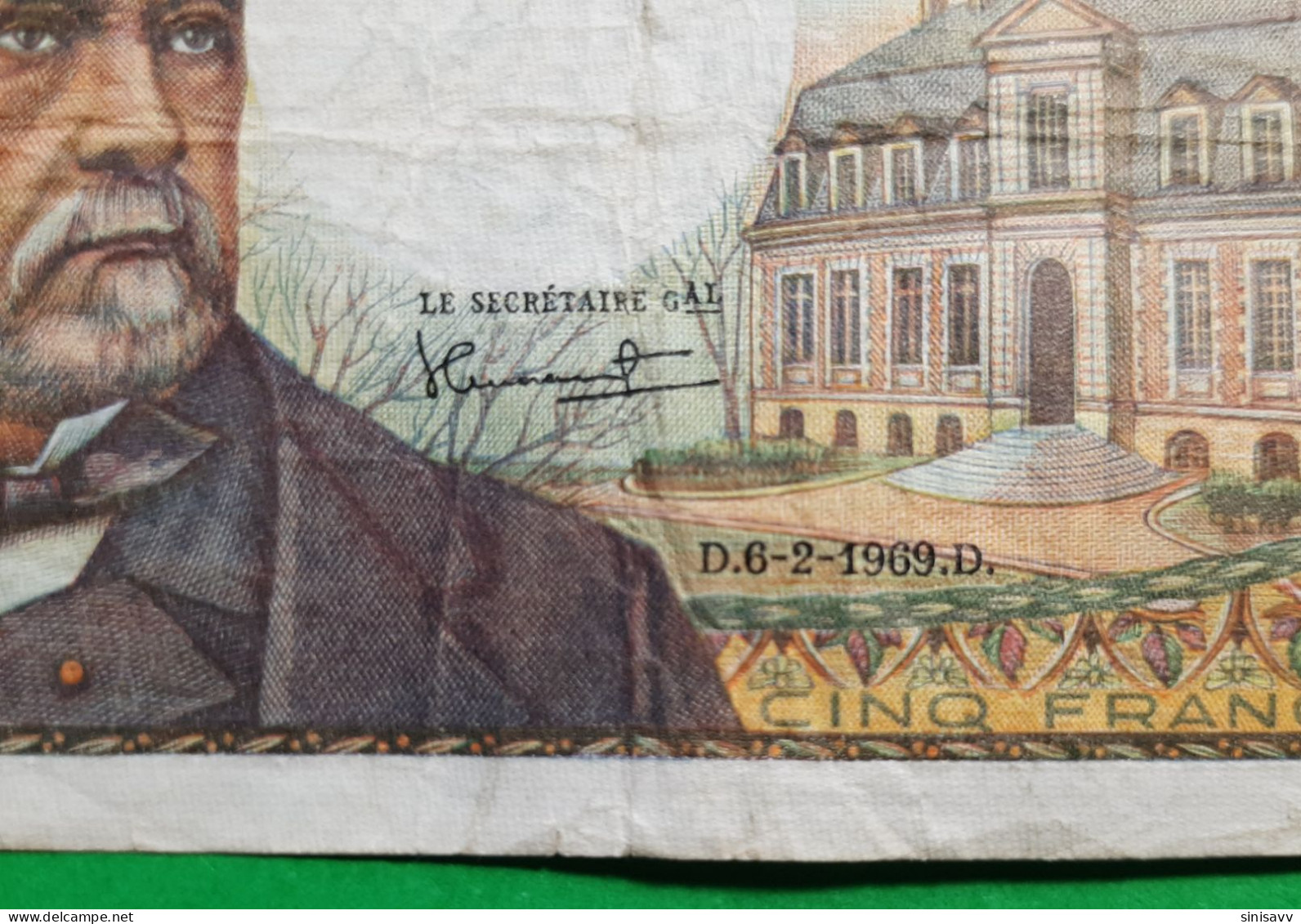 5 Francs - France - Pasteur - N° O.88/98709 - 06.02.1969 - 5 F 1966-1970 ''Pasteur''