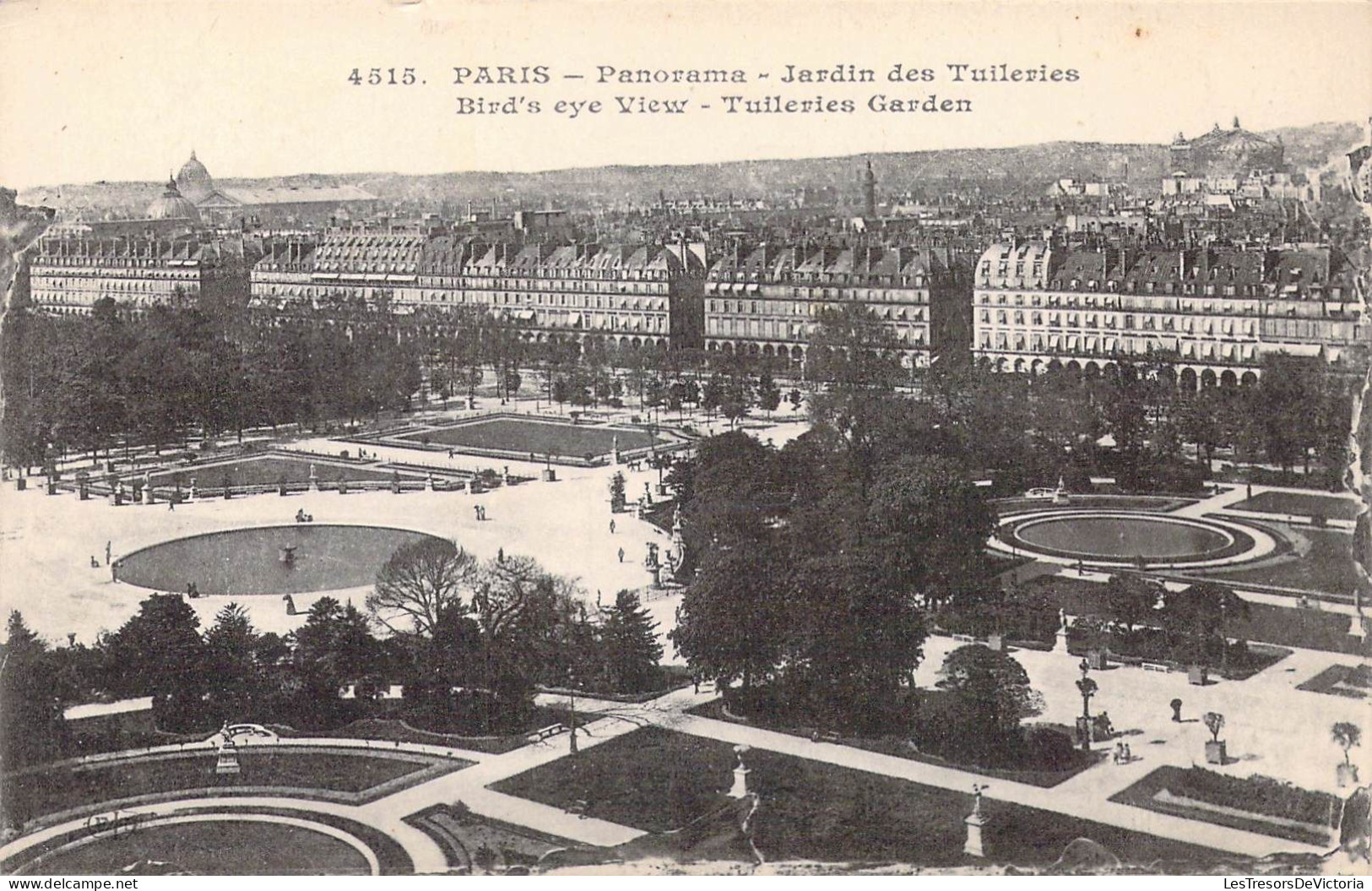 FRANCE - 75 - Paris - Panorama - Jardin Des Tuileries - Carte Postale Ancienne - Parks, Gardens
