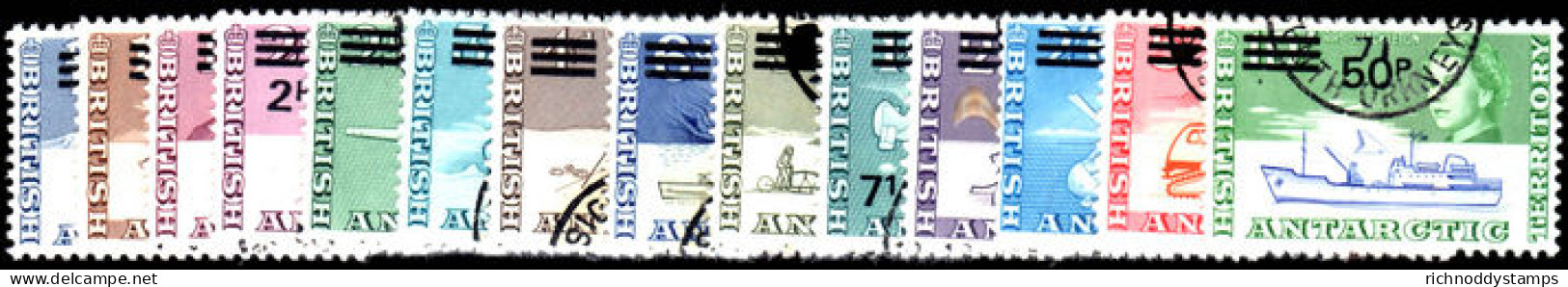 British Antarctic Territory 1971 Decimal Currency Set Fine Used - Gebruikt