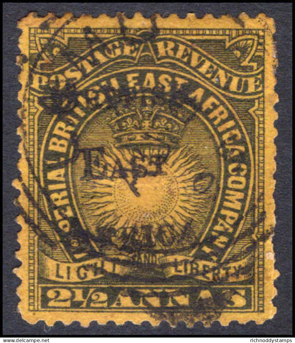 British East Africa 1895 2&#189;a Black On Yellow Fine Used. - Brits Oost-Afrika