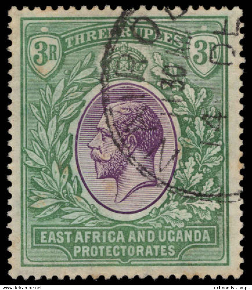 British East Africa 1912-21 3r Violet And Green Mult Crown CA Fine Used. - África Oriental Británica