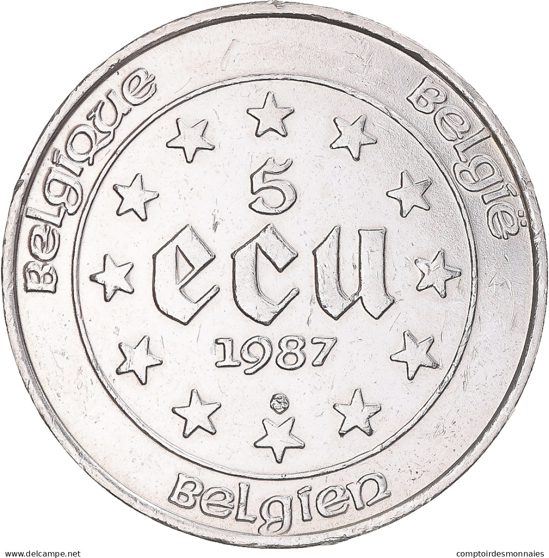 Monnaie, Belgique, 5 Ecu, 1987, SPL, Argent, KM:166 - Ecus