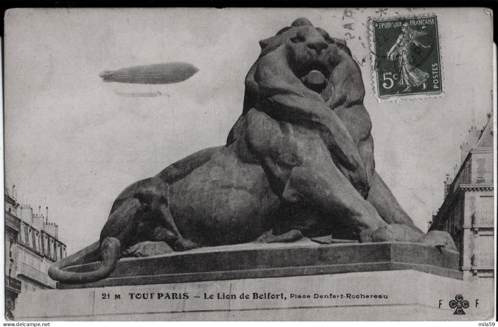 Tout Paris. Le Lion De Belfort, Place Denfert Rochereau. De Magdeleine Payen à Melle Jo Payen à Fresnes En Woevre. 1905 - Statues