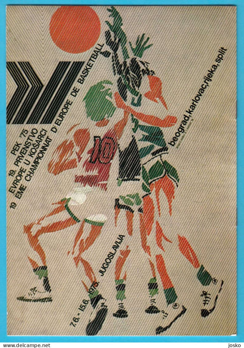 FIBA EuroBasket 1975 (European Basketball Championship '75.) old rare official programme * pallacanestro baloncesto