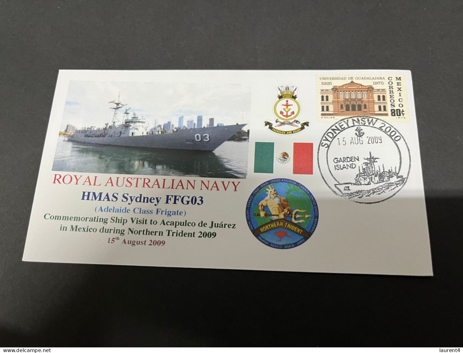 5-7-2023 (1 S 22) Royal Australian Navy Warship - HMAS Sydney FFG 03 (Mexico Stamp) - Sonstige & Ohne Zuordnung