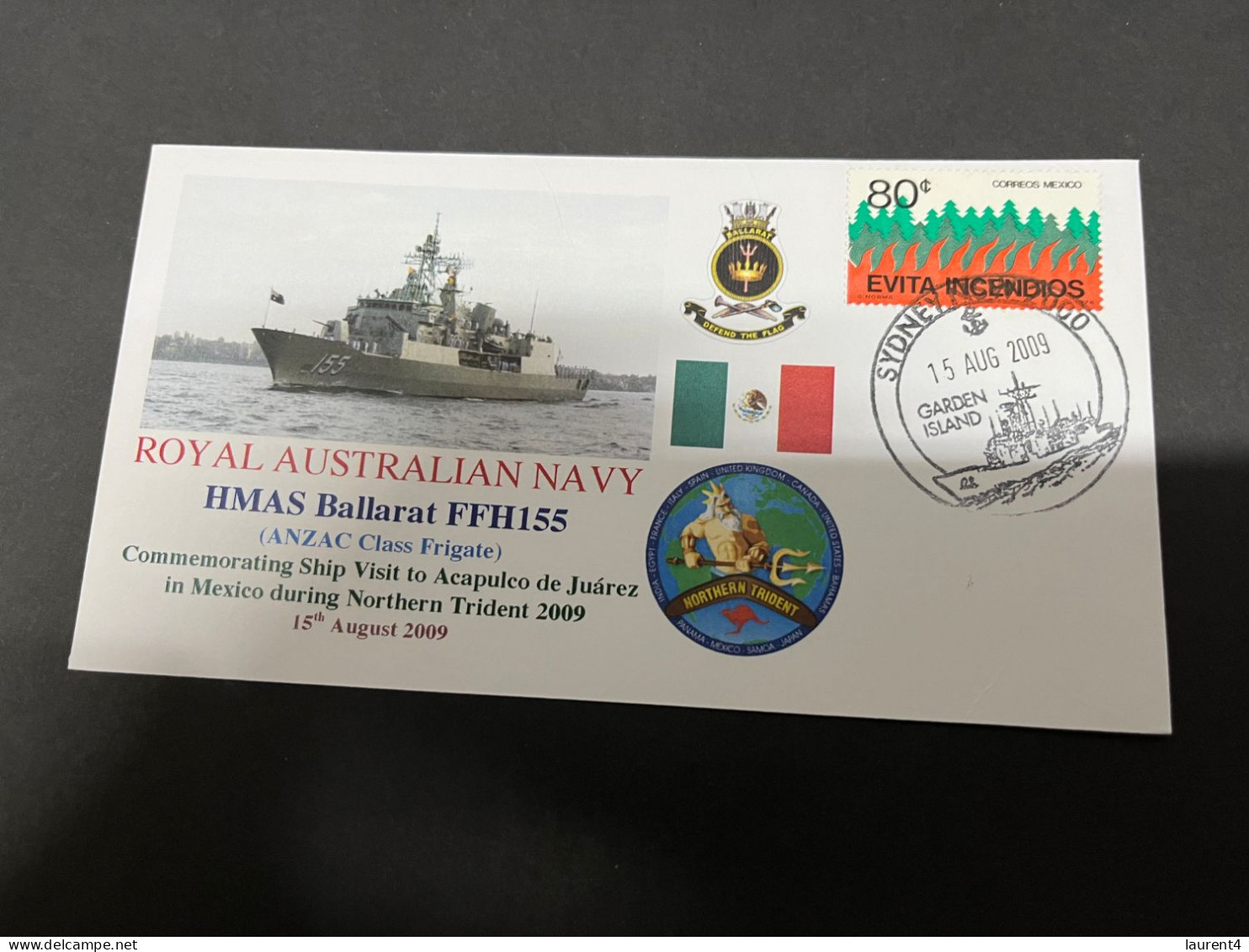 5-7-2023 (1 S 22) Royal Australian Navy Warship - HMAS Ballatat FFH 155 (Mexico Stamp) - Altri & Non Classificati