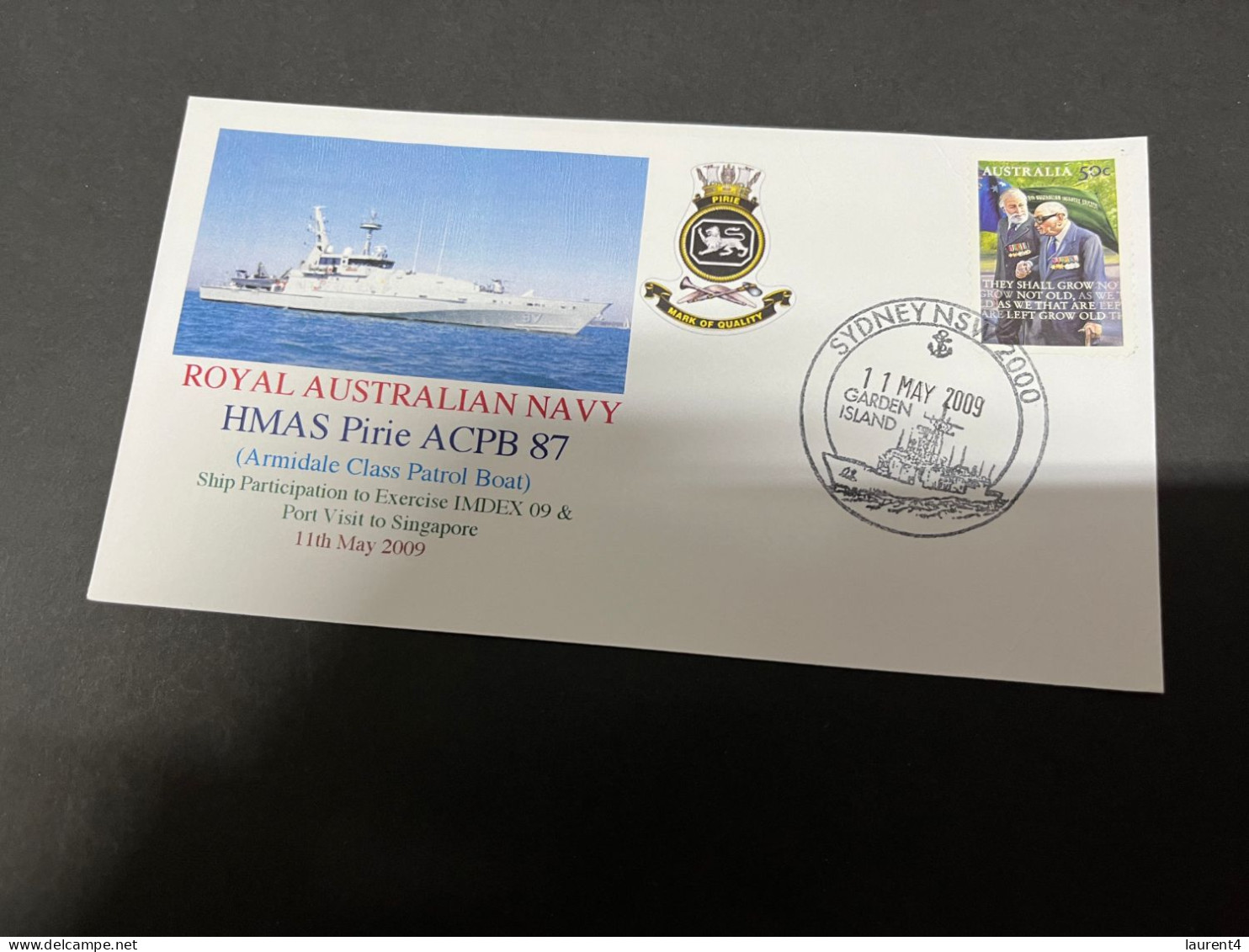 5-7-2023 (1 S 22) Royal Australian Navy Warship - HMAS Pirie ACPB 87 (IMDEX 09 & Visit To Singapore) - Andere & Zonder Classificatie