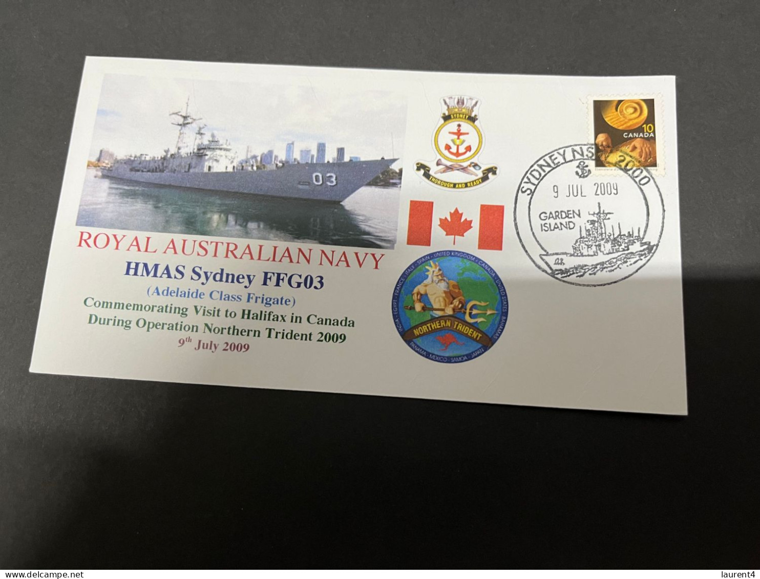 5-7-2023 (1 S 22) Royal Australian Navy Warship - HMAS Sydney FFG 03 (Canada Stamp) - Otros & Sin Clasificación