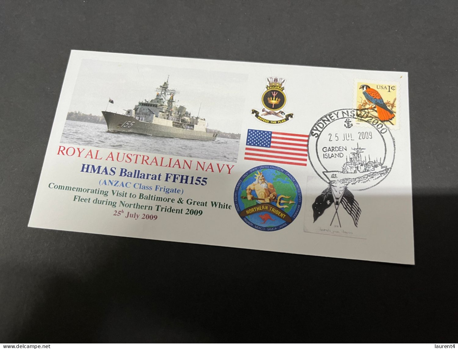 5-7-2023 (1 S 22) Royal Australian Navy Warship - HMAS Ballarat FFH 155 (USA Stamp) - Other & Unclassified