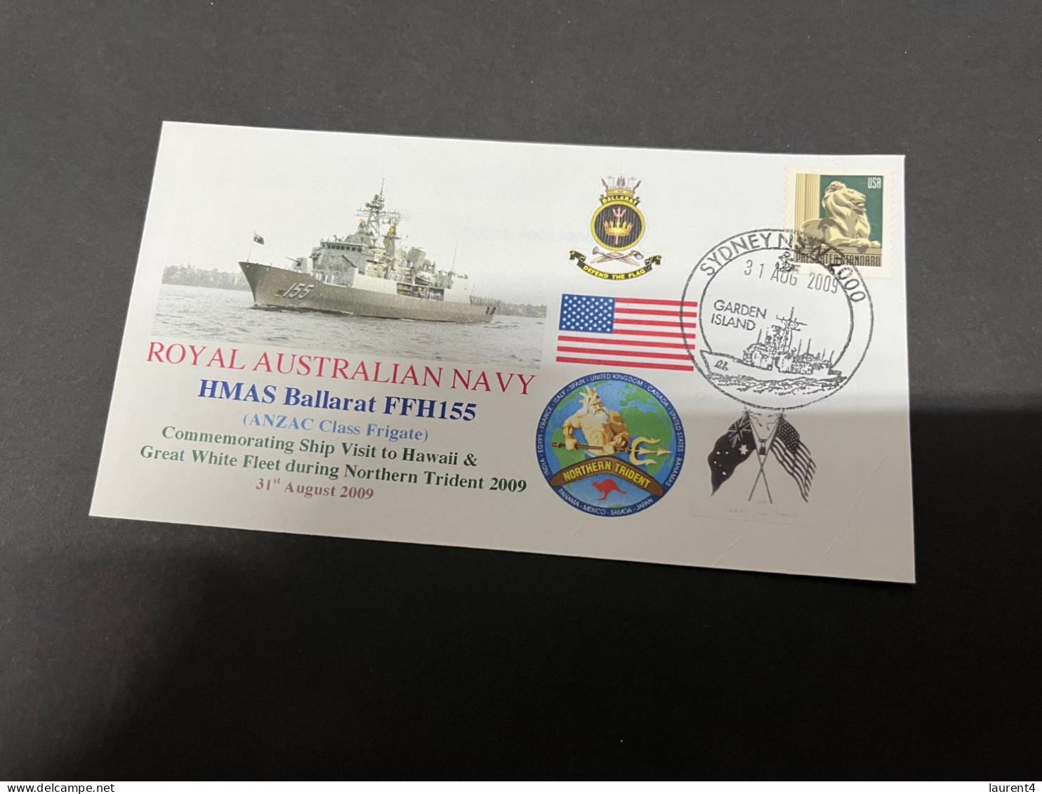 5-7-2023 (1 S 22) Royal Australian Navy Warship - HMAS Ballarat FFH 155 (USA Flag) - Other & Unclassified