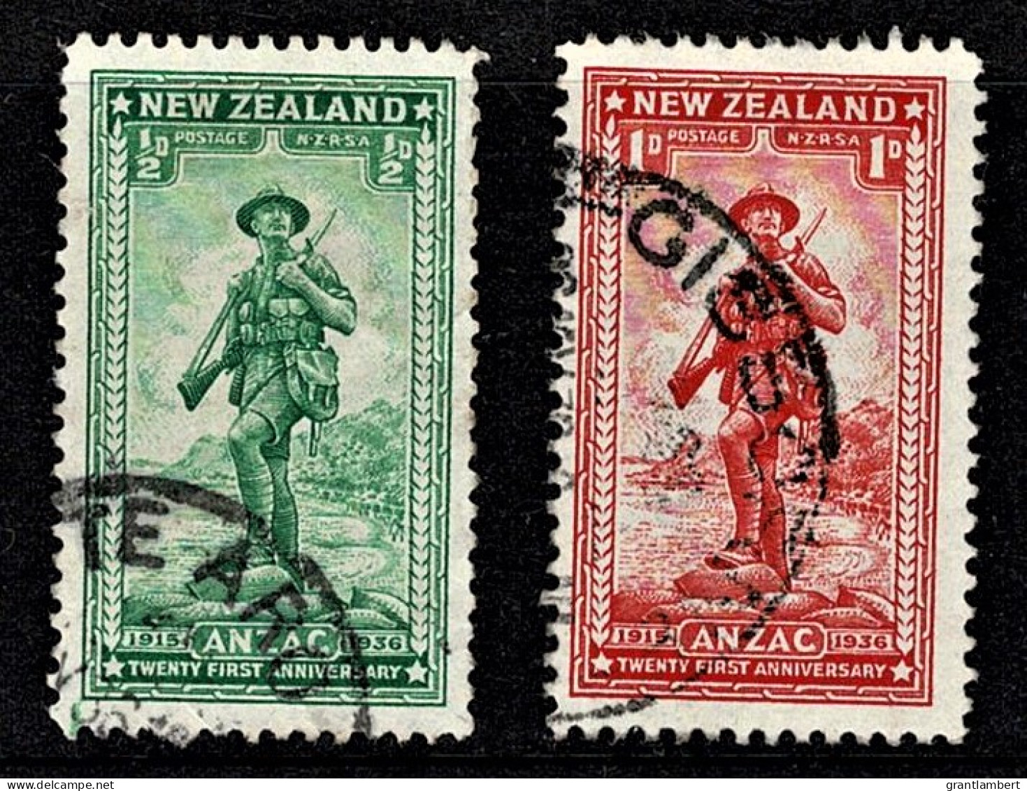 New Zealand 1936 Charity ANZAC Anniversary Gallipoli  Set Of 2 Used - Gebraucht