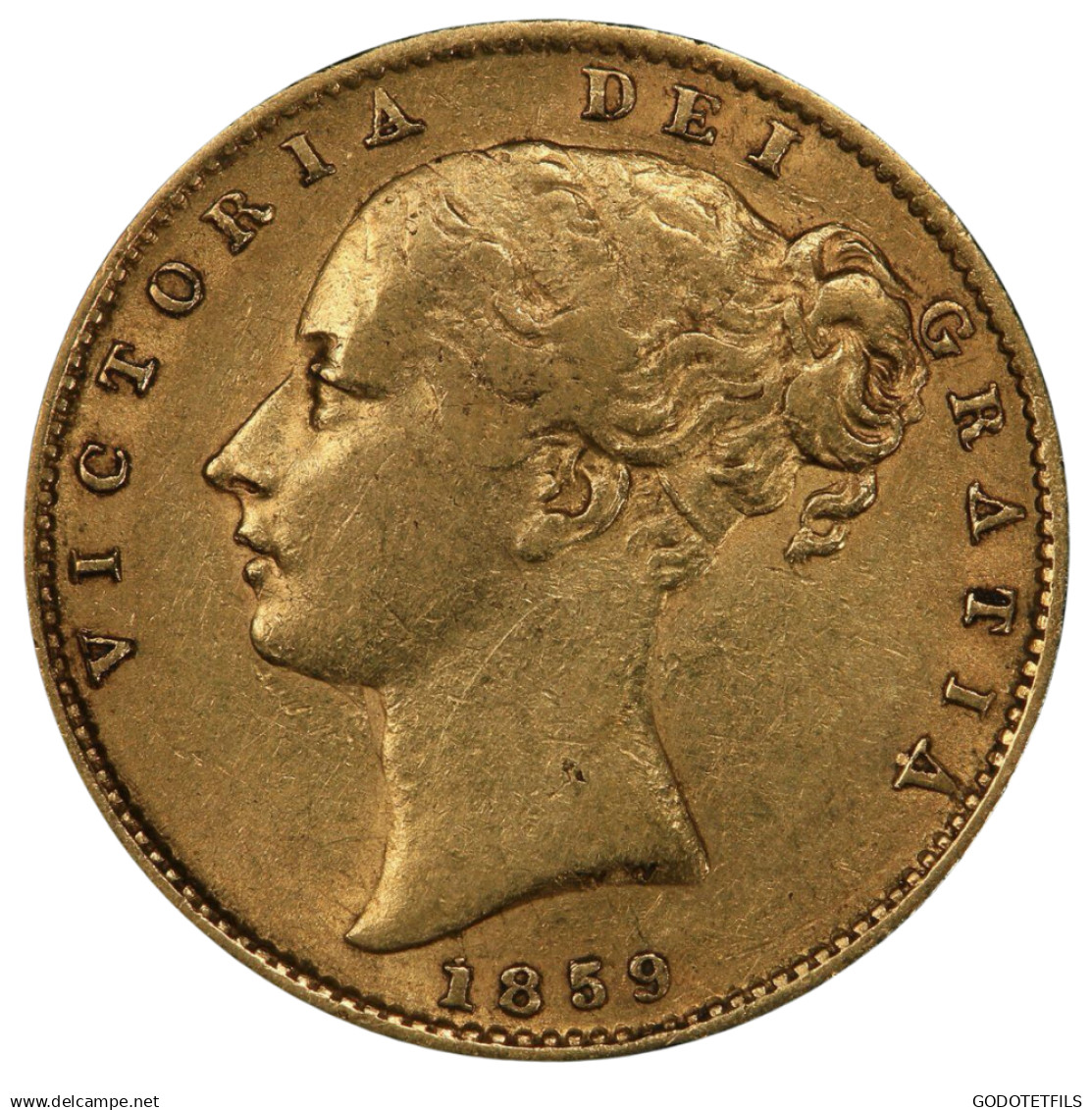 Monnaie Gradée PCGS XF45 Souverain Victoria Buste Jeune Et Armoiries 1859 - 1 Sovereign