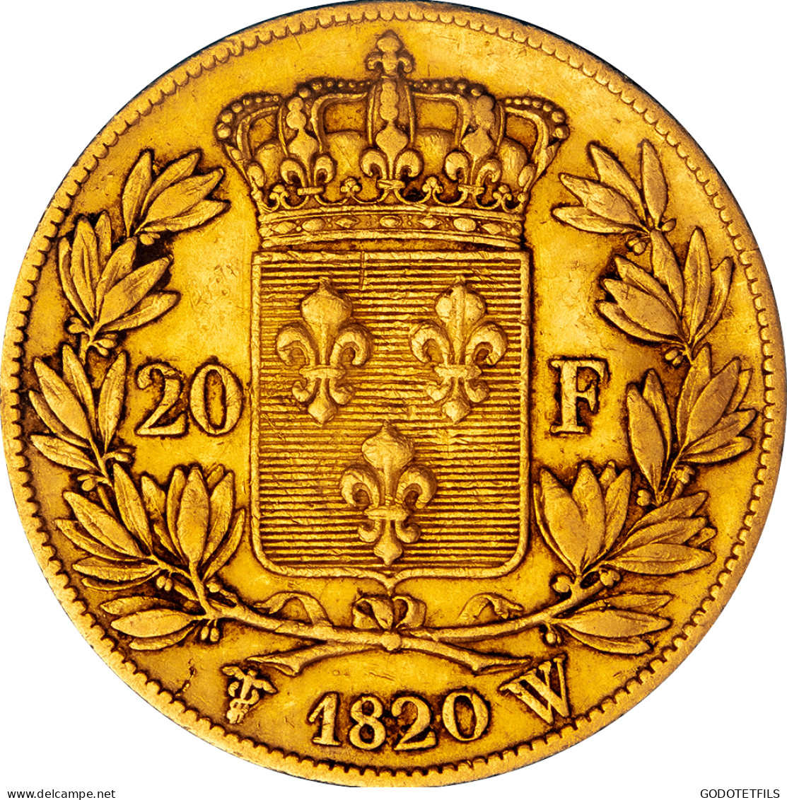20 Francs Or Louis XVIII 1820 Lille - 20 Francs (goud)