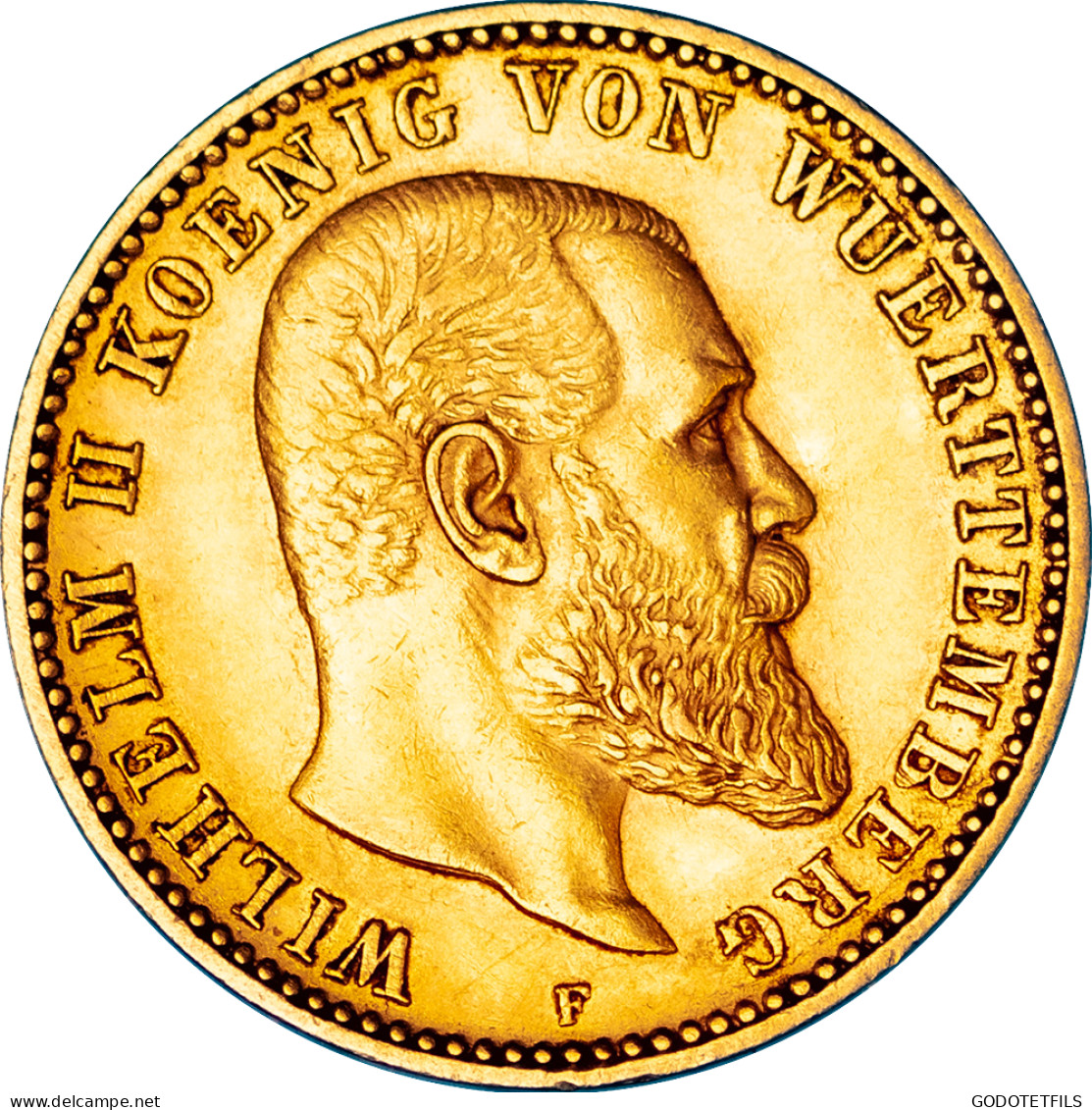 Allemagne 10 Mark Guillaume II 1893 Stuttgart - 5, 10 & 20 Mark Goud