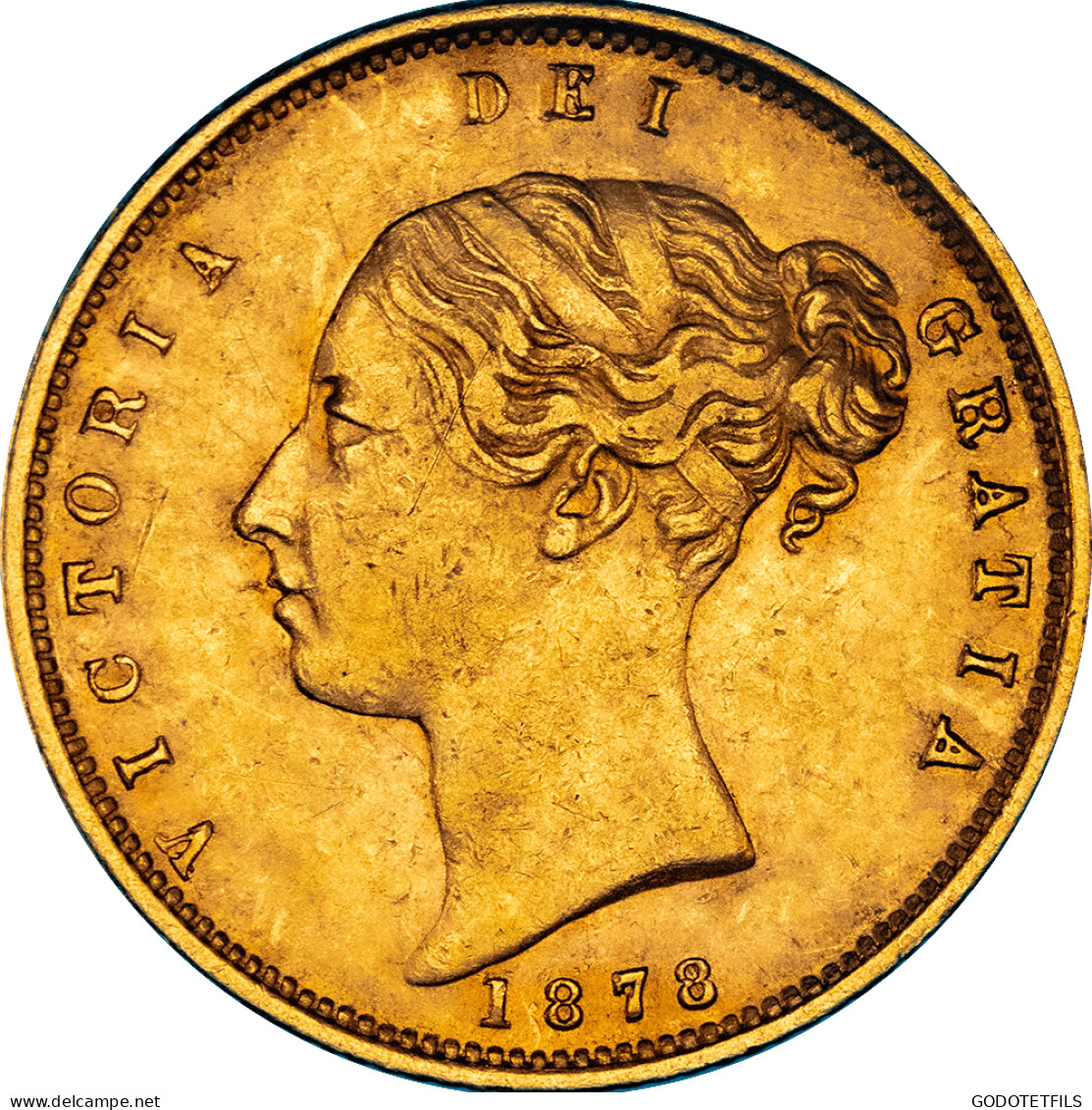 Royaume-Uni 1/2 Souverain Victoria Buste Jeune Et Armoiries 1878 N°97 - 1/2 Sovereign