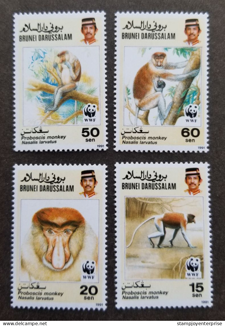 Brunei Darussalam WWF Monkey 1991 Fauna Wildlife (stamp) MNH - Brunei (1984-...)