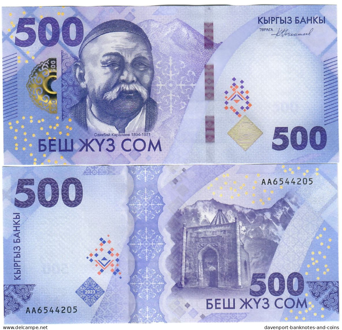 SET Kyrgyzstan 200, 500 & 1000 Som 2023 UNC - Kirghizistan