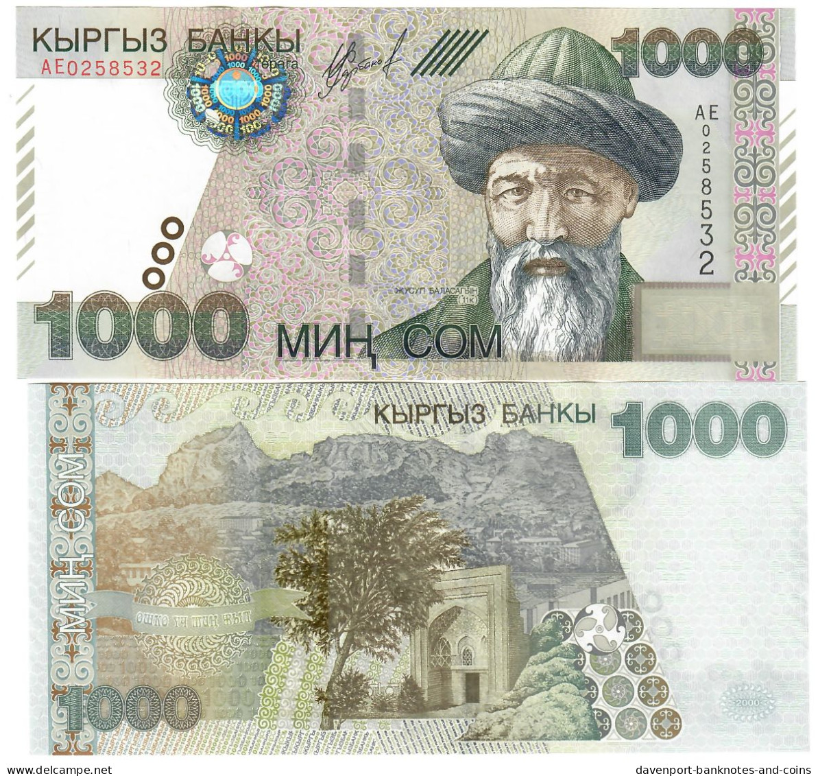 SET Kyrgyzstan 3x 1000 Som 2000, 2016 & 2023 UNC - Kirghizistan