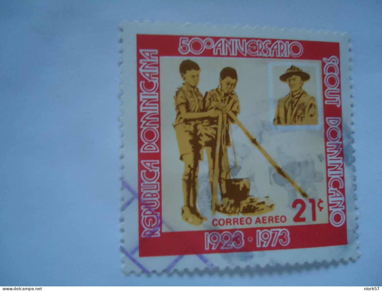 DOMINICAN  USED STAMPS   SCOUTING    WITH POSTMARK - Usati