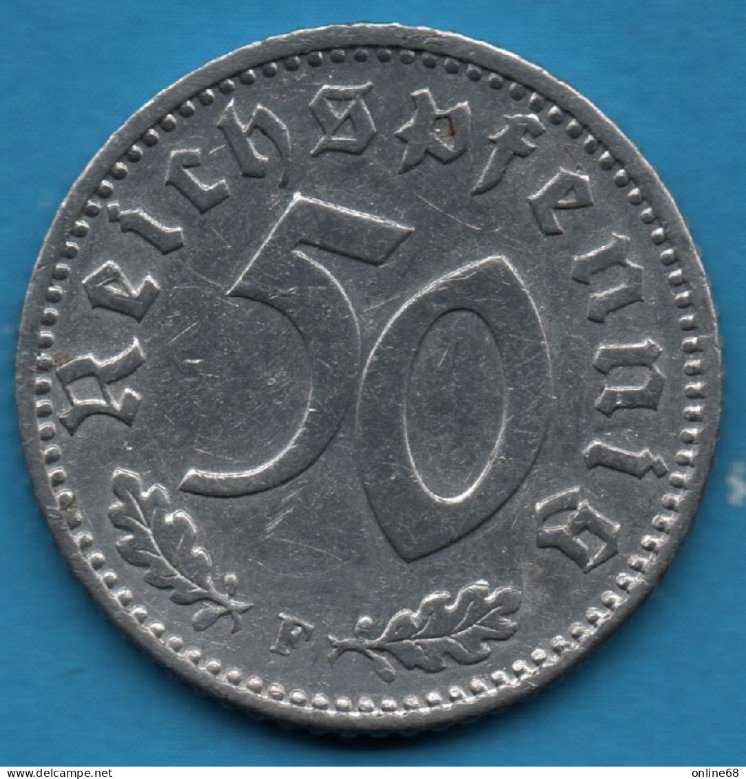 DEUTSCHES REICH 50 REICHSPFENNIG 1944 F KM# 96 Svastika - 50 Reichspfennig