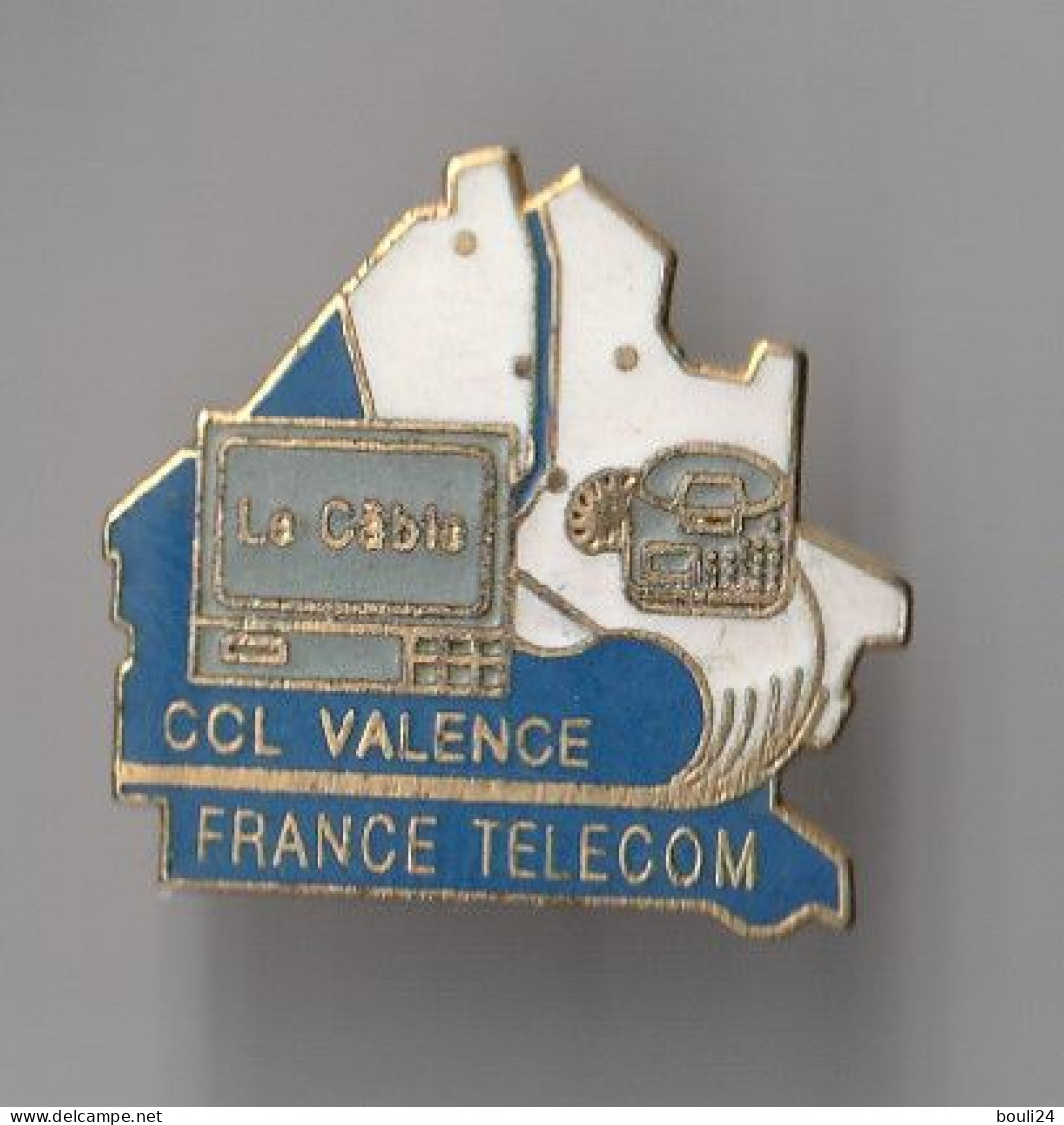 PIN'S THEME FRANCE  TELECOM  LE  CABLE  CCL DE VALENCE  DANS LA DROME - France Telecom