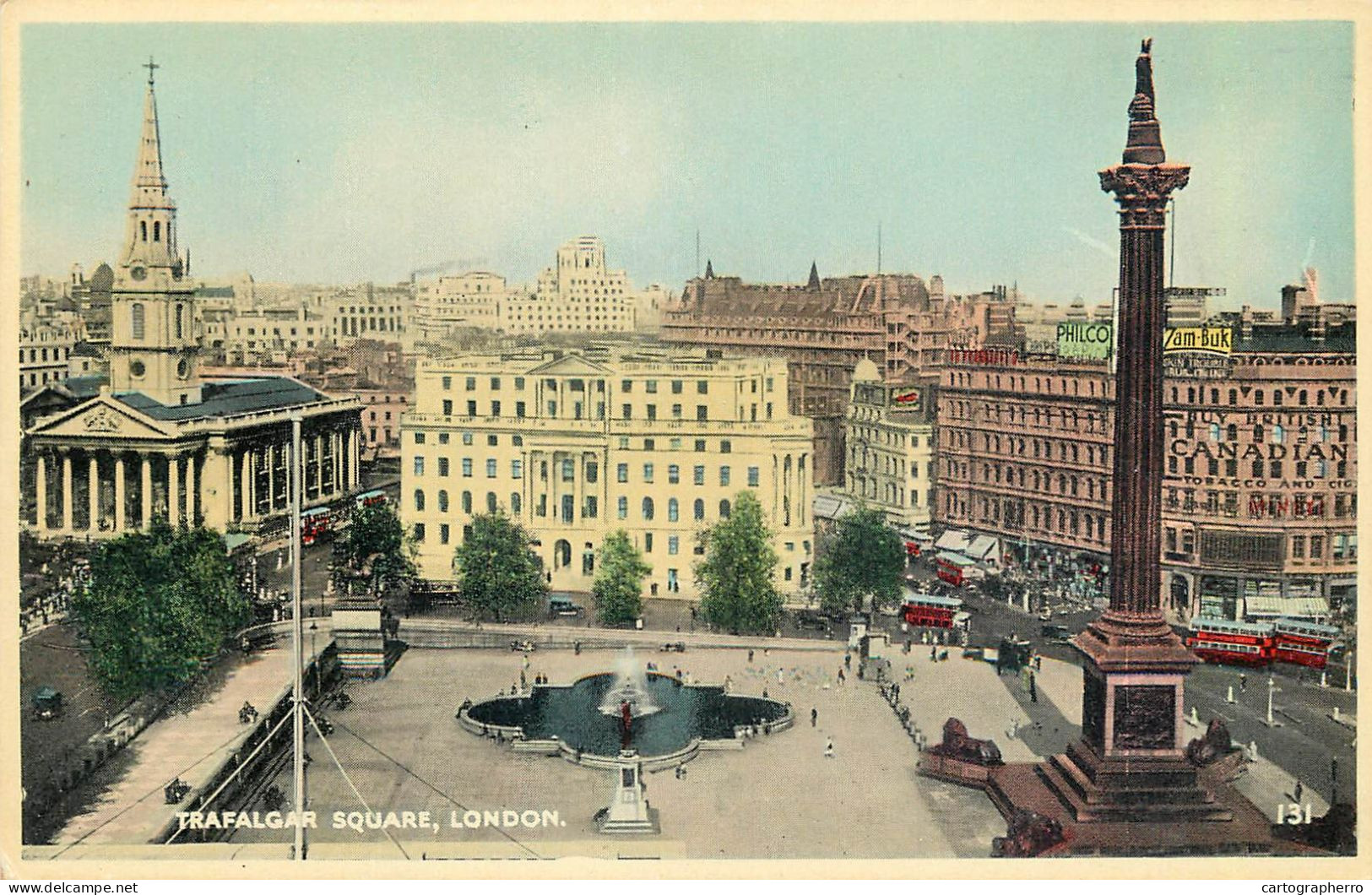 England London Trafalgar Square Nelson Column & Fountain - Westminster Abbey