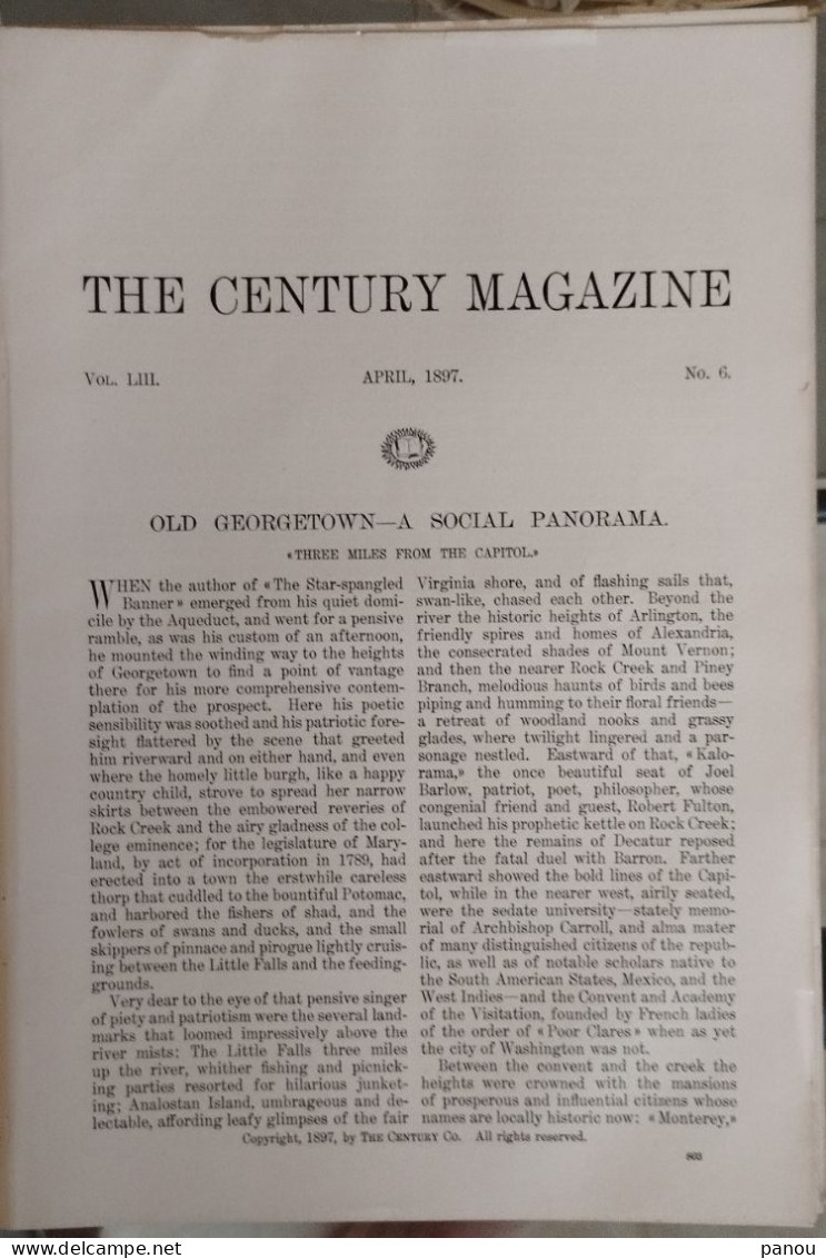 THE CENTURY MAGAZINE, 1897. OLD GEORGETOWN. CAMPAIGNING WITH GRANT. THE TOMB OF GENERAL GRANT - Altri & Non Classificati